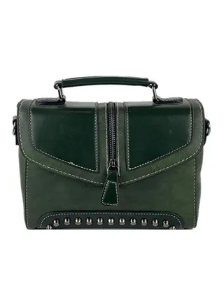 Elegant Style Leather Satchel Green 