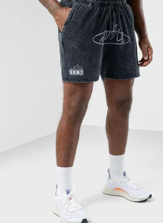 Cloven Tongues Stone Washed Sweatshorts