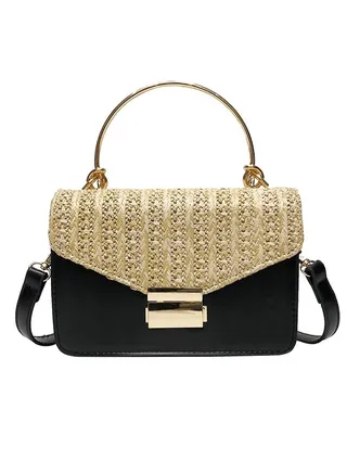 Fashion Light Weight Satchel Black/Gold 