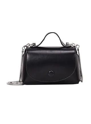 Solid Color Elegant Vintage Crossbody Bag Black 