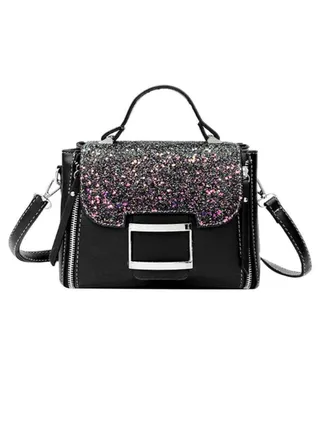 Stylish And Elegant Satchel Handbag Black/Purple 