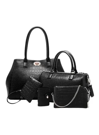 5-Piece Shoulder Bag Set Black 