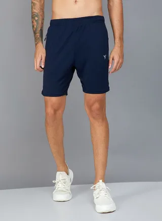 Solid Shorts with Elastic Waistband 