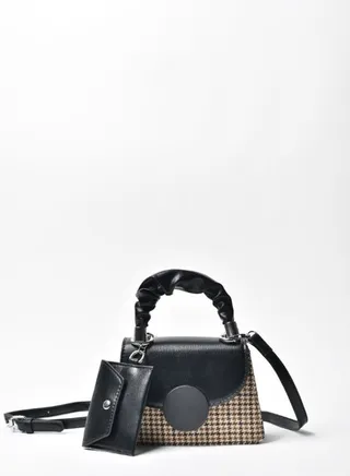 Women's Stylish Casual Satchel With Wallet Black 