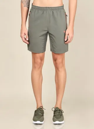 Logo Print Woven Shorts with Zip Pockets 