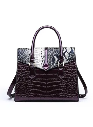 Crocodile Stripe All-Match Bag Purple 
