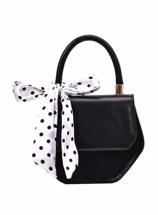 Bow Decoration Stylish Light Weight Satchel Black 