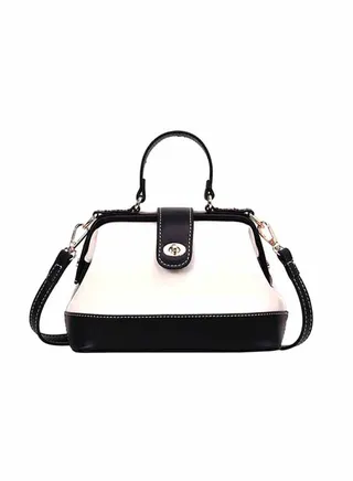 Stylish Light Weight Satchel White/Black 