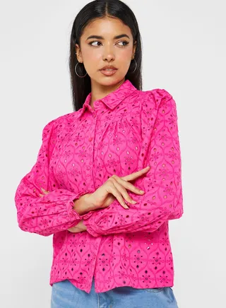 Sequin Button Down Shirt 