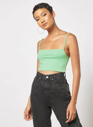 Ribbed Crop Top Green 