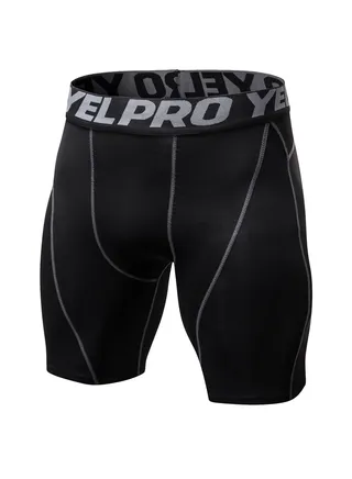 Men Quick Dry Breathable Elastic Shorts Black/Grey 