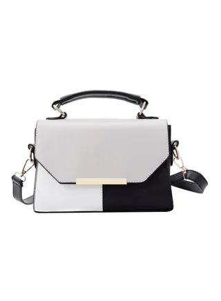 Elegant Satchel Bag Grey/Black 