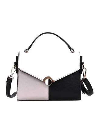 Colorblock Square Shape Simple All Match Classic Bag White/Black 