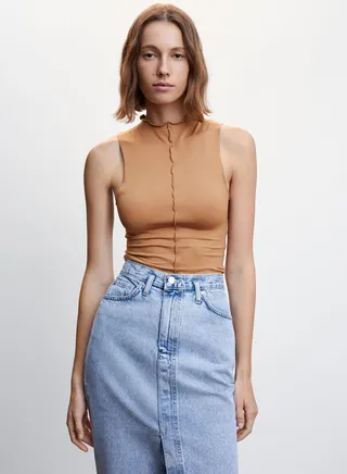 High Neck Knitted Top 