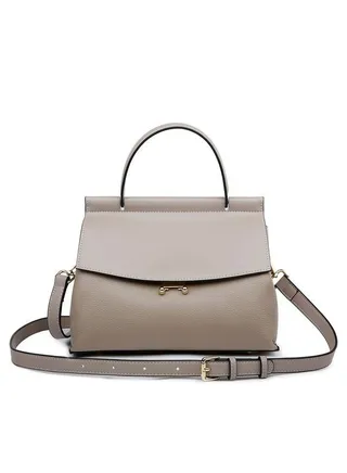 Stylish PU black/beige leather satchel for everyday wear 