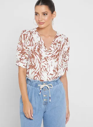 V-Neck Printed Top 