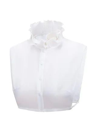 Fake Collar Lady Ruffles Turtle Neck False Shirt Collar, Detachable Doll Lapel Blouse Half Shirts False Collar Stand Top Elegant for Women Girl 