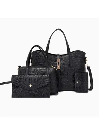 Korean style ladies crossbody shoulder bag four piece set 