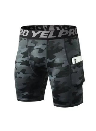 Men Quick Dry Breathable Elastic Shorts Black 