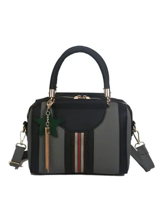 Women's Handbag Color Block Versatile All Match Top Fashion Bag Grey 