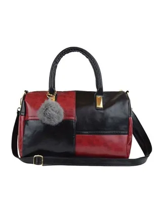 Black/Red Multicolor Satchel Handbag 