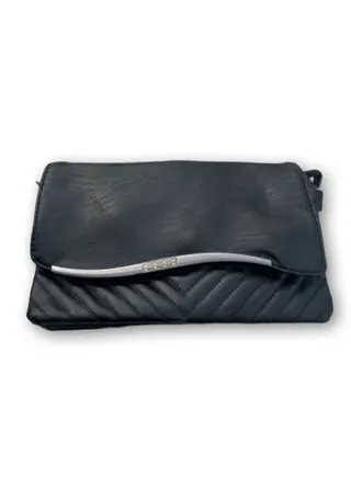 Black Leather Wallet sShaped Handbag 