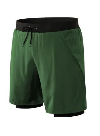 Men Quick Dry Breathable Elastic Shorts Army Green 