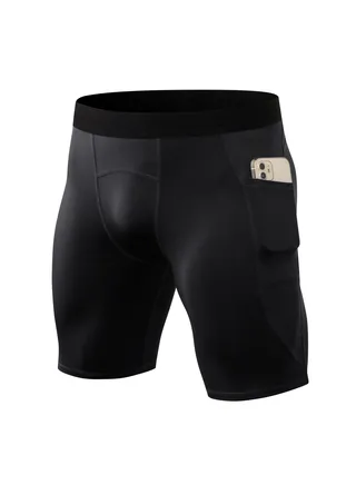 Men Quick Dry Breathable Elastic Shorts Black 