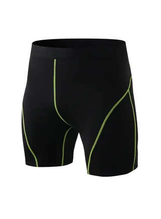 Men Quick Dry Breathable Elastic Shorts Dark Green 