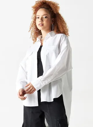 Pocket Detail Button Down Shirt