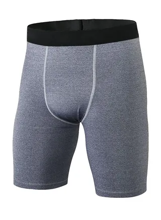 Men Quick Dry Breathable Elastic Shorts Grey 