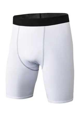 Men Quick Dry Breathable Elastic Shorts White 