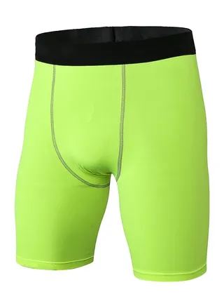 Men Quick Dry Breathable Elastic Shorts Green 