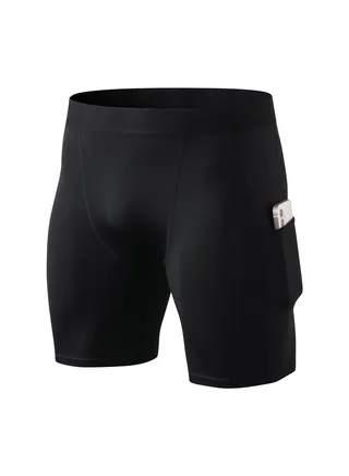 Men Quick Dry Breathable Elastic Shorts Black 