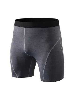 Men Quick Dry Breathable Elastic Shorts Grey 