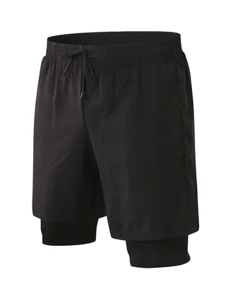 Men Quick Dry Breathable Elastic Shorts Black 