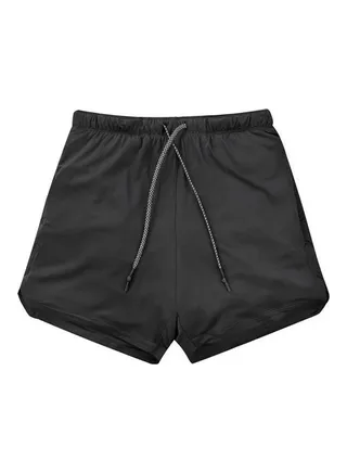 2-In-1 Athletic Shorts With Pockets Black 