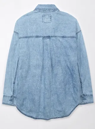 AE Oversized Denim Button-Up Shirt 
