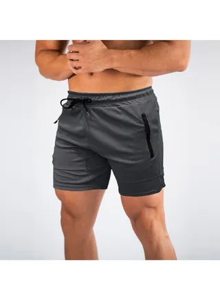 Quick Drying Workout Fitness Shorts Grey 