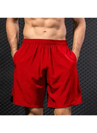 Sports Workout Performance Shorts Red 