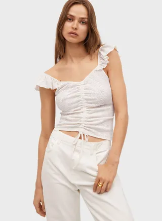 Frill Sleeves Crop Top 