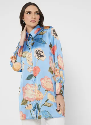 Floral Printed Button Down Shirt