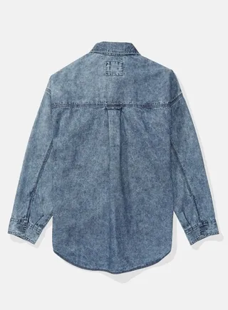 AE Oversized Denim Button-Up Shirt 