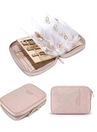 Jewelry Travel Organizer Travel Organizer Case Transparent Jewelry Storage Book Ring Binder Jewelry Bags Clear Booklet Zipper Pouch Bag for Necklaces, Earrings, Rings, Bracelets 