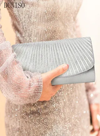 Women Shiny Glitter Evening Clutch Crossbody Bag Envelope Handbag Chain Purse for Wedding Formal Cocktail Party 
