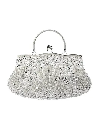 Trendy Evening Clutch Bag Silver 