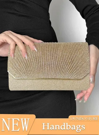 Women Shiny Glitter Evening Clutch Bag Envelope Handbag Chain Purse Bag Crossbody Bag for Wedding Formal Cocktail Party 