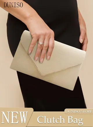 Women Faux Suede Evening Clutch Bags Crossbody Bag Formal Party Clutches Envelope Handbag Chain Purse for Wedding Cocktail Prom Clutches 