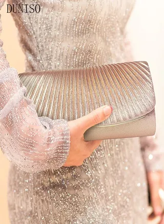 Women Shiny Glitter Evening Clutch Crossbody Bag Envelope Handbag Chain Purse for Wedding Formal Cocktail Party 