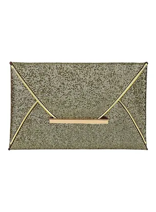 Sparkling Dazzling Sequins Clutch Green/Gold 